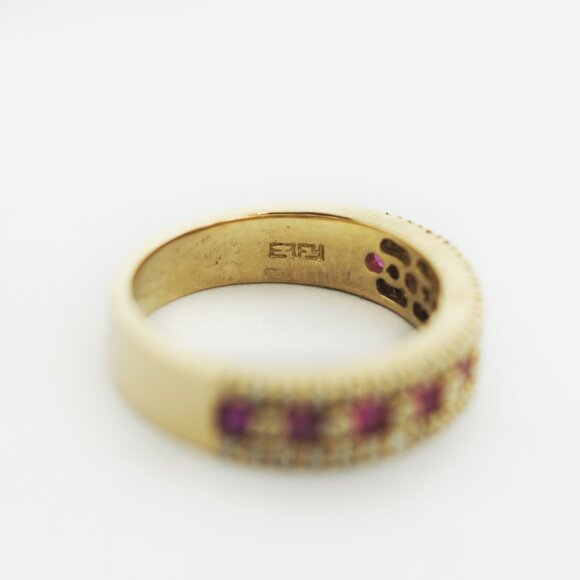 EFFY 14k Gold Ruby Diamond Ring - Picture 4 of 6